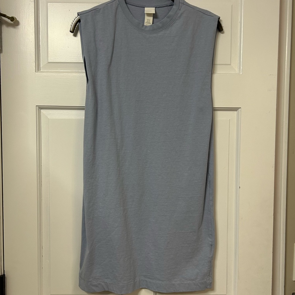 Sleeveless Light Blue Shift Dress